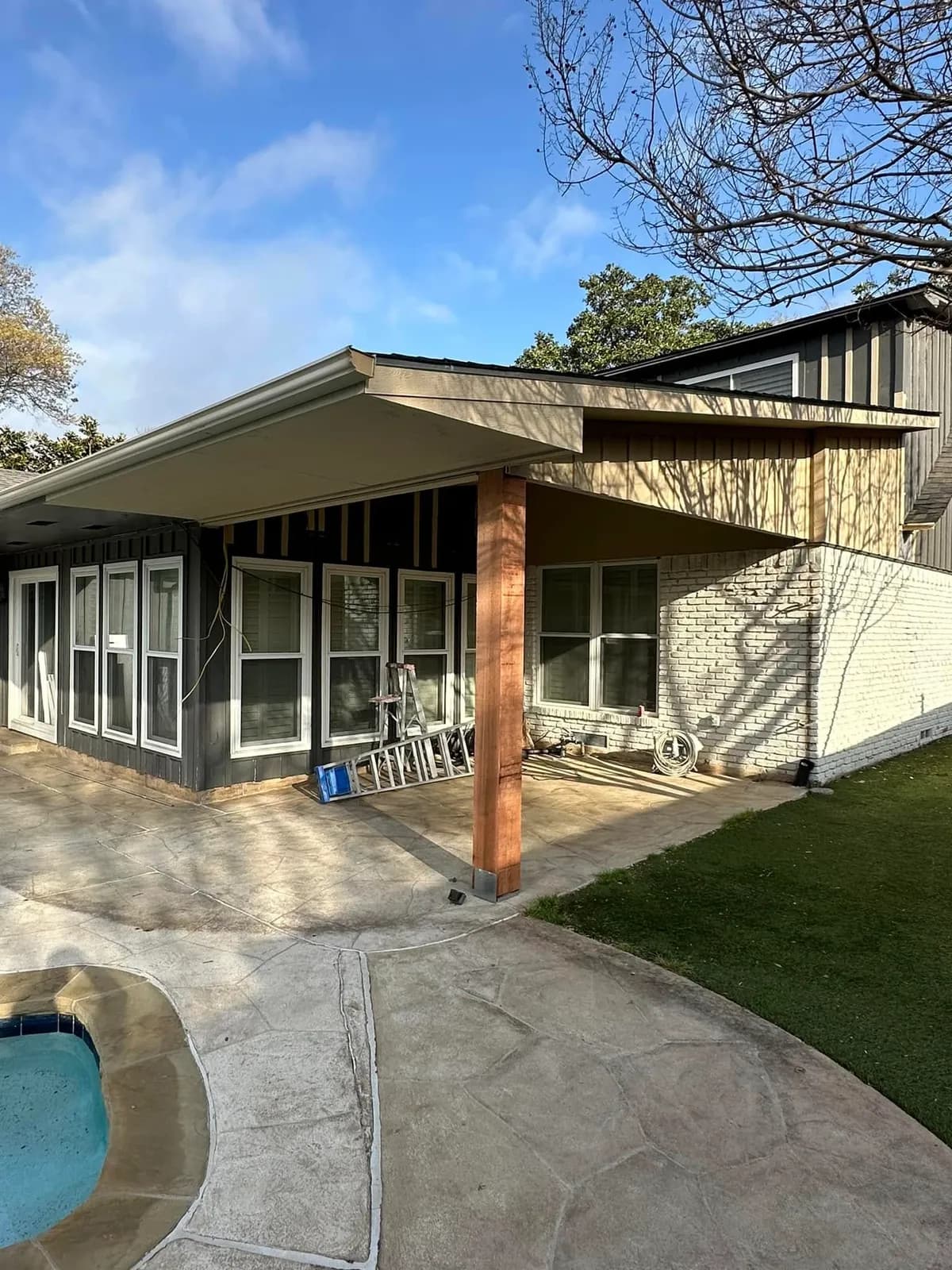 Modern Patio Cover on a Mid-Century Home — view 2