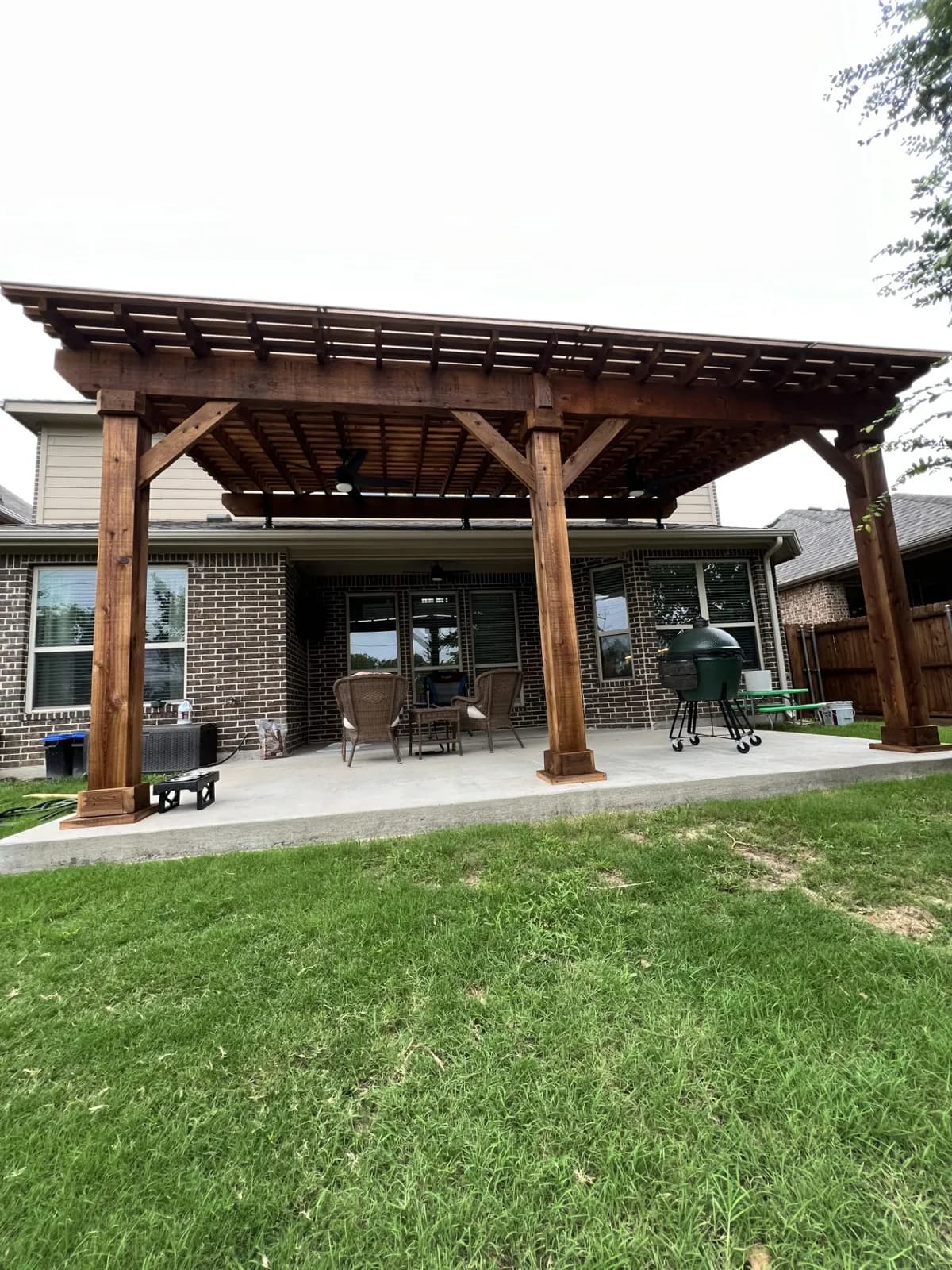 Backyard patio scene in Little Elm, Texas