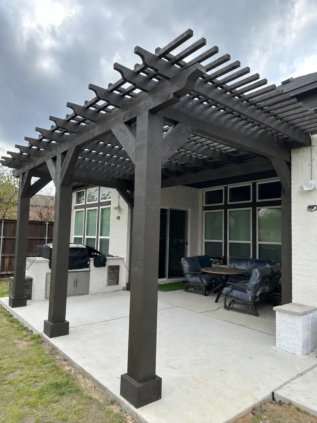 Backyard patio scene in Allen, Texas